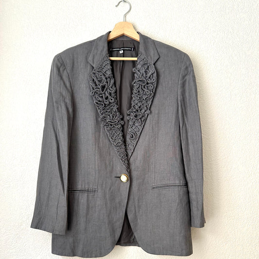 Vintage Designer Linen Blazer - Size M