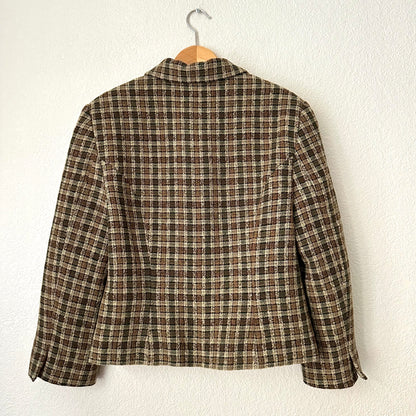 Vintage Brown Checks Jacket - size S-M