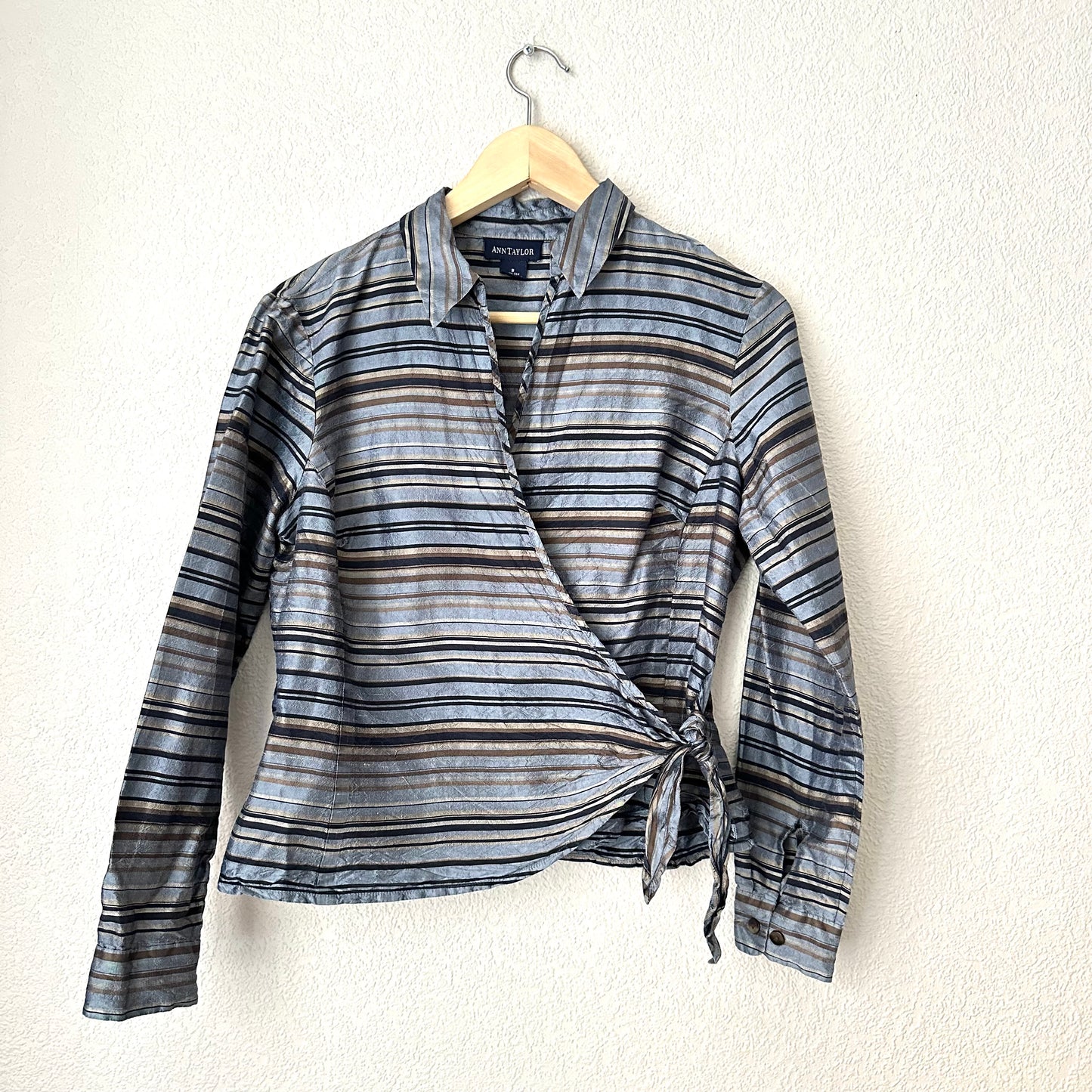 Vintage Silk Wrap Top - size S