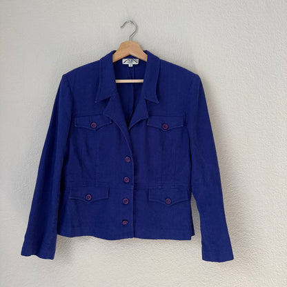 Vintage Blue Raw Silk Jacket