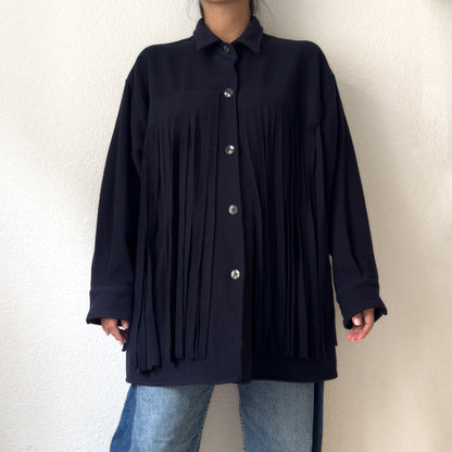 Fringe Wool Blend Jacket - size M