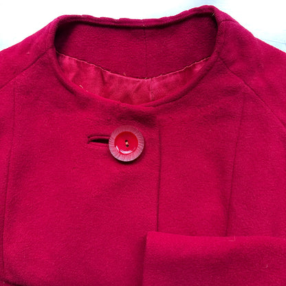 Vintage Red Cashmere Coat, size S