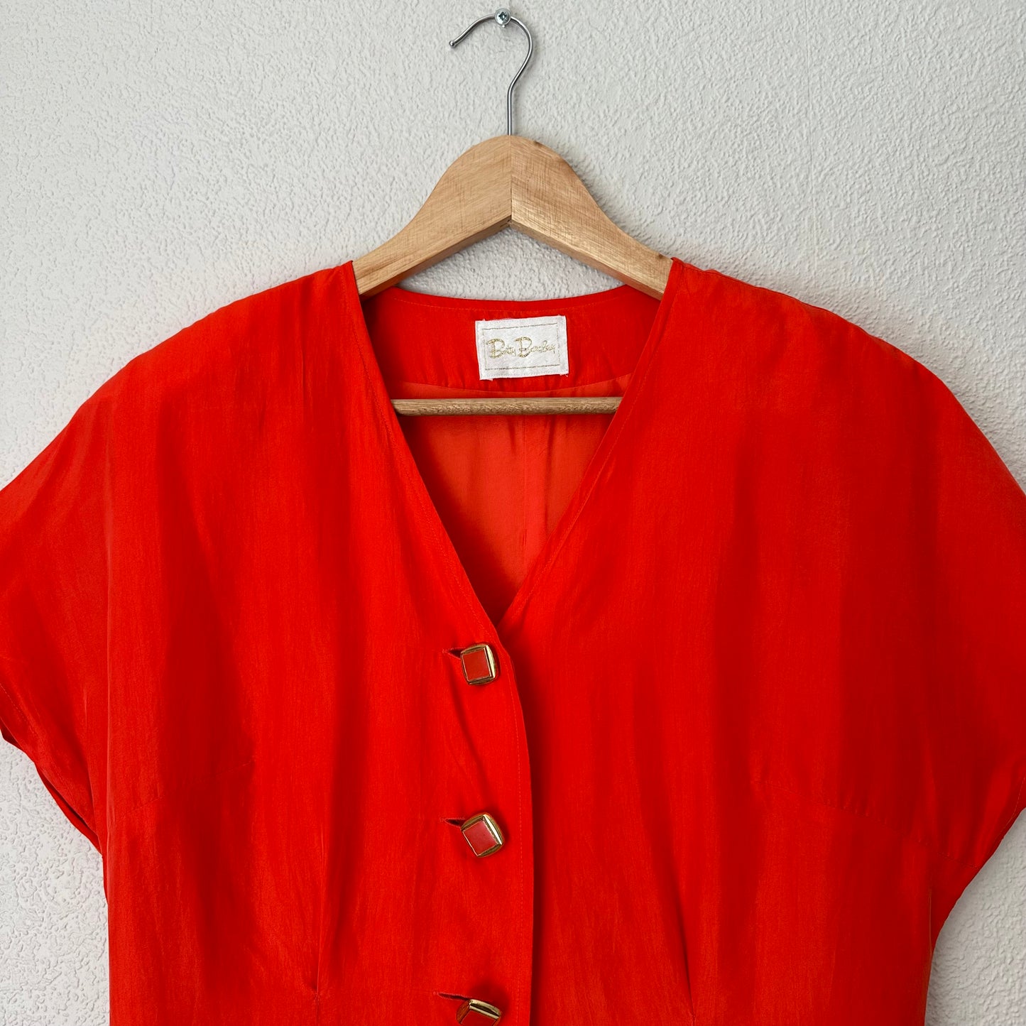 Vintage Orange Silk Dress - size M