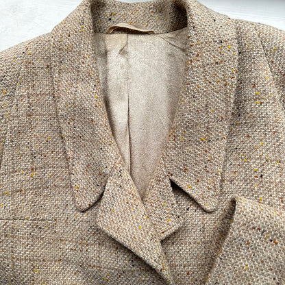 Vintage Beige Tweed Jacket - size M