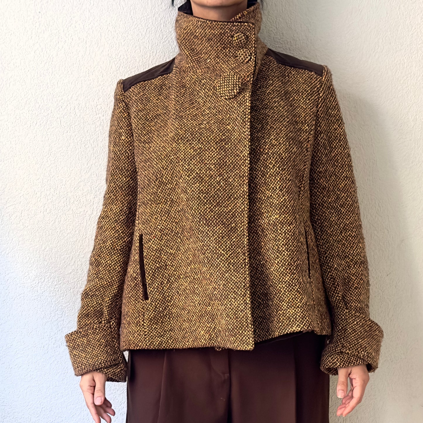 Vintage Tweed Wool Blend Jacket - size M