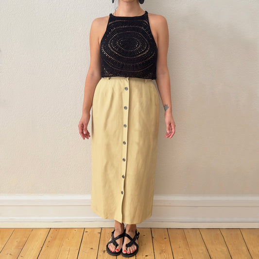 Vintage Linen Silk Blend Skirt - Size M