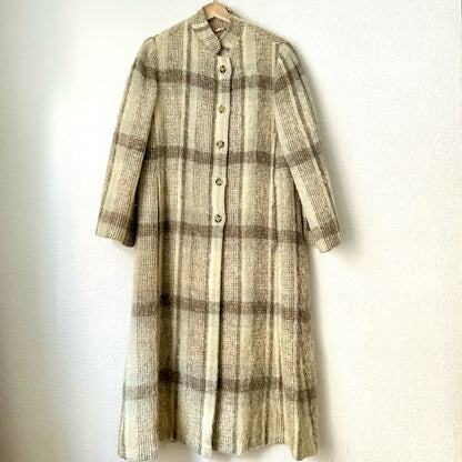 Vintage Mohair Maxi Coat - Donegal Design - size M