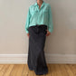 Upcycled Denim Maxi Skirt 20 - faded Black - Size L