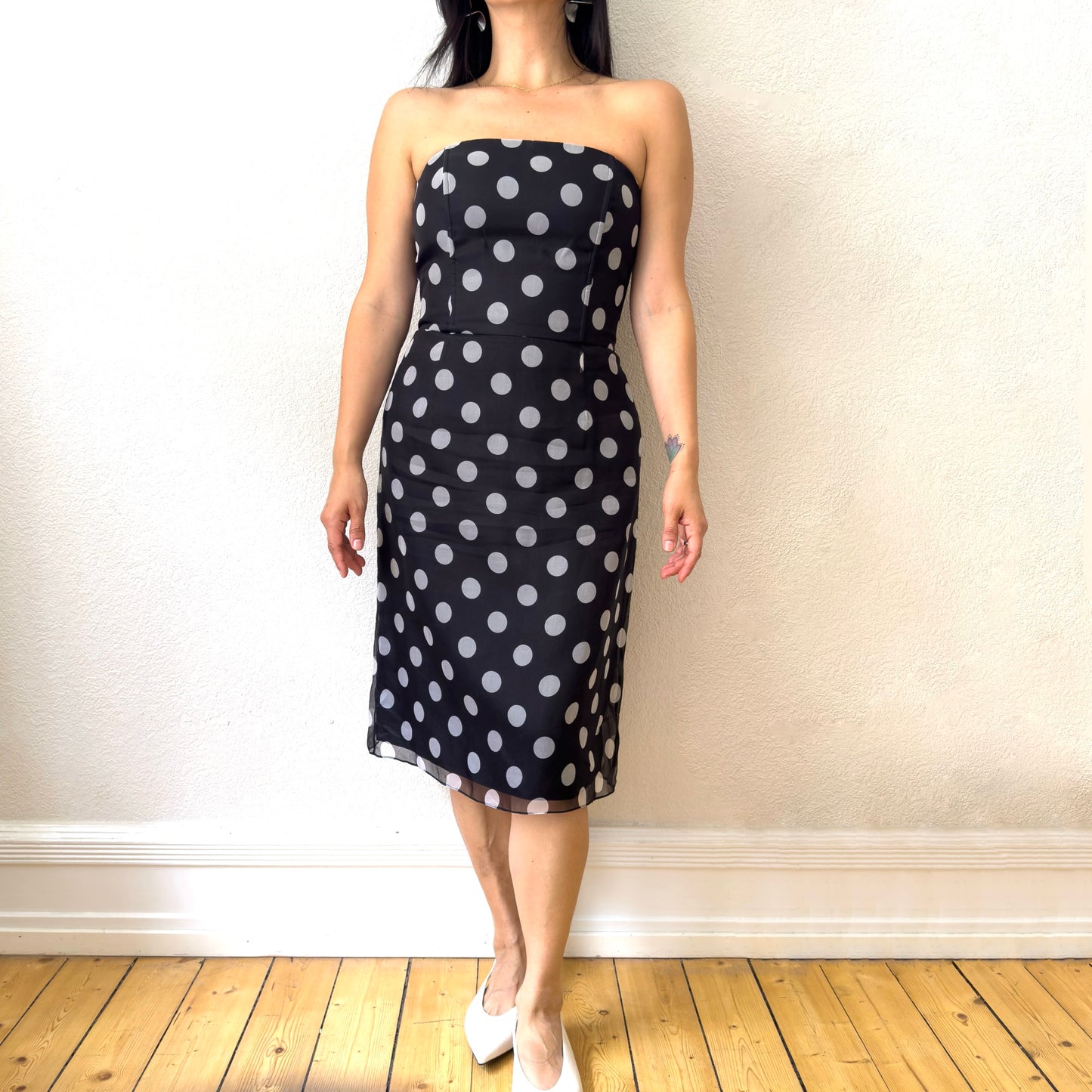 Vintage Polka Dots Dress - Pure Silk