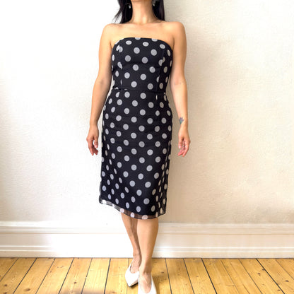 Vintage Polka Dots Dress - Pure Silk