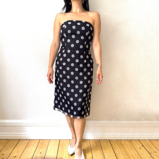 Vintage Polka Dots Dress - Pure Silk
