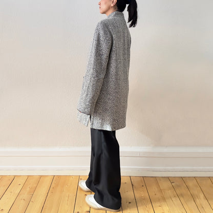 Wool- Angora Herringbone Coat - size XL