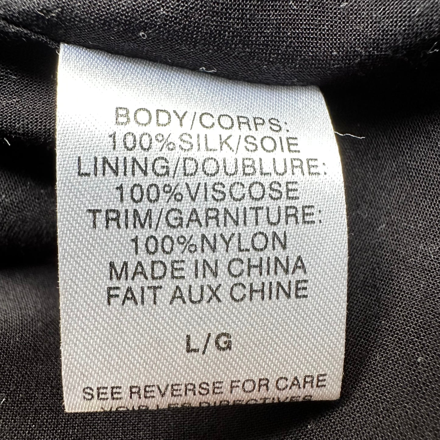 Black Midi Silk Slip Dress - size L