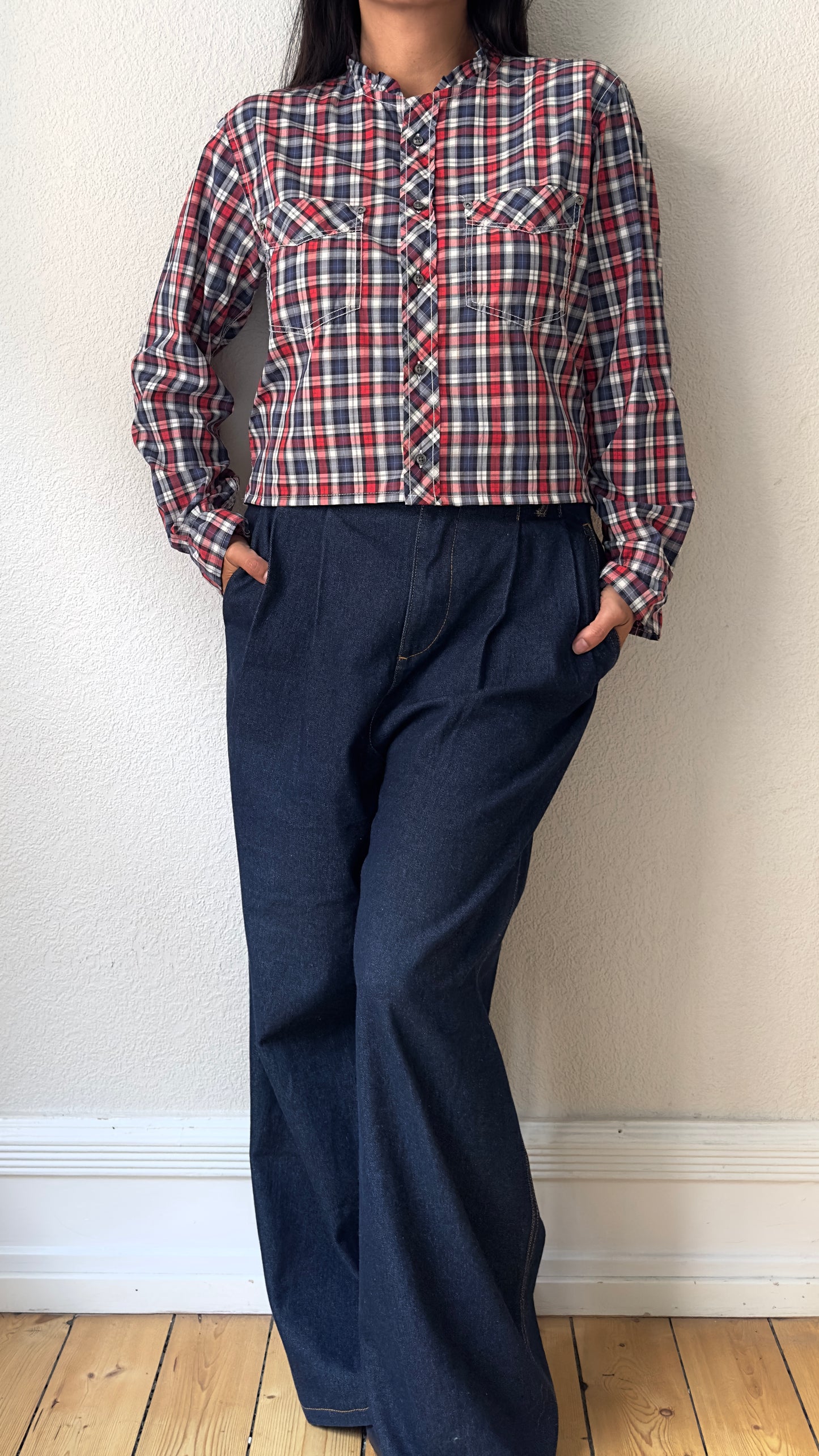 Plaid Shirt - Upcycled Shirt 46 - S-M