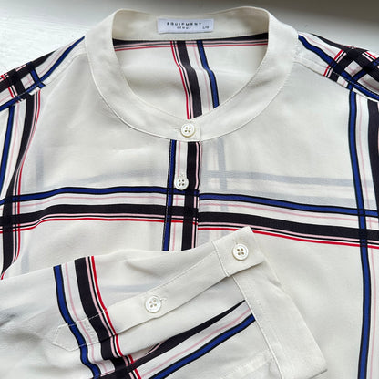 Plaid Silk Shirt - size L
