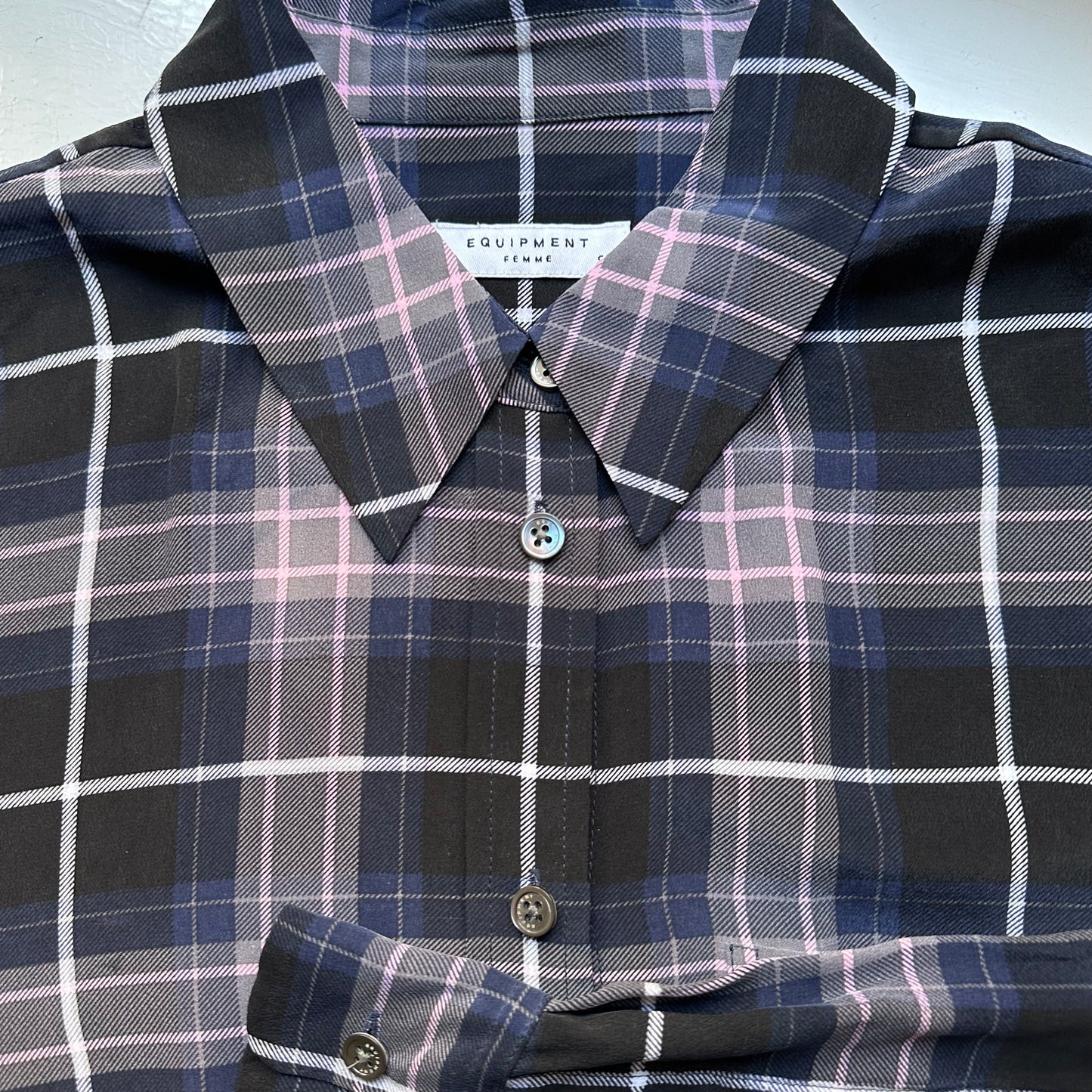 Plaid Silk Shirt - size S