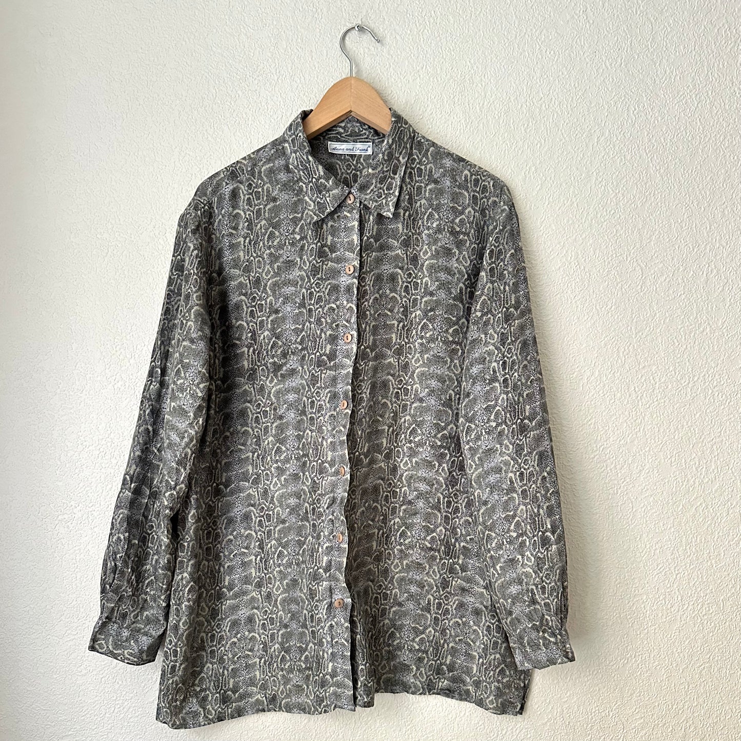 Vintage Oversized Silk Shirt - M-L