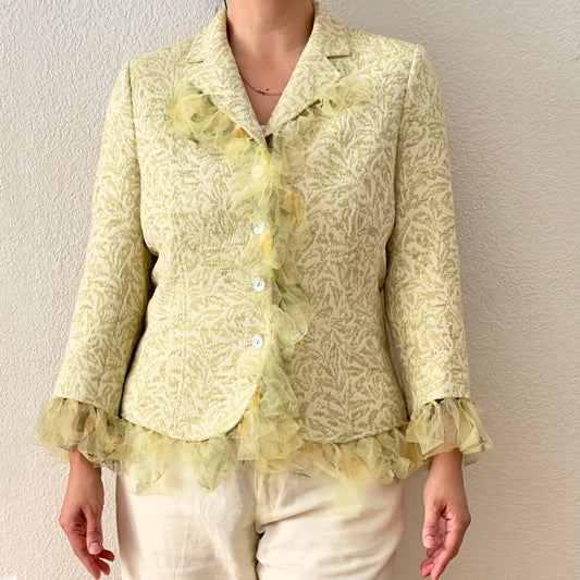 Vintage Silk Blend Jacket, Party Jacket - size M