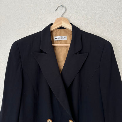 Vintage Black Silk Blend Blazer - size EU40