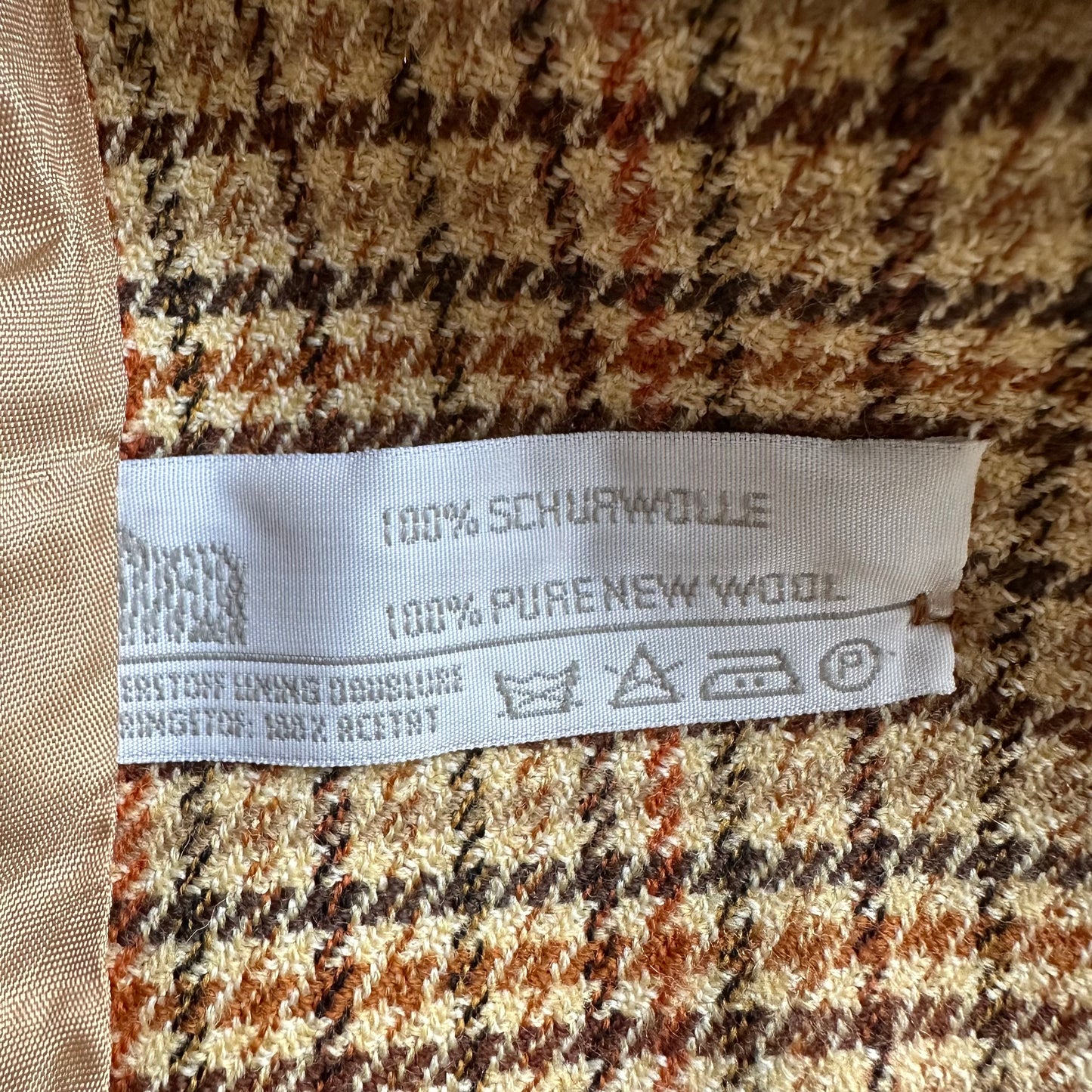 Vintage Houndstooth Plaid Wool Blazer - size 40