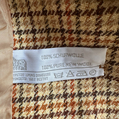 Vintage Houndstooth Plaid Wool Blazer - size 40