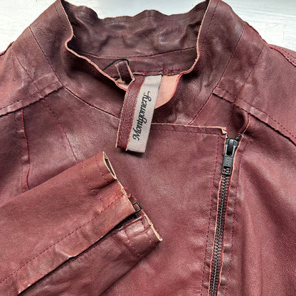 Burgundy Leather Jacket - size S-M