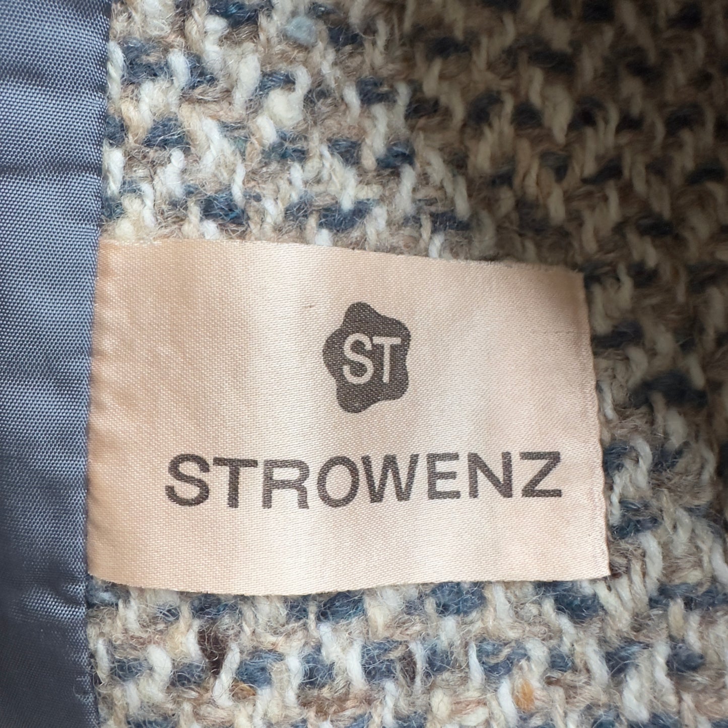 Vintage Pure Wool Tweed Coat - size S