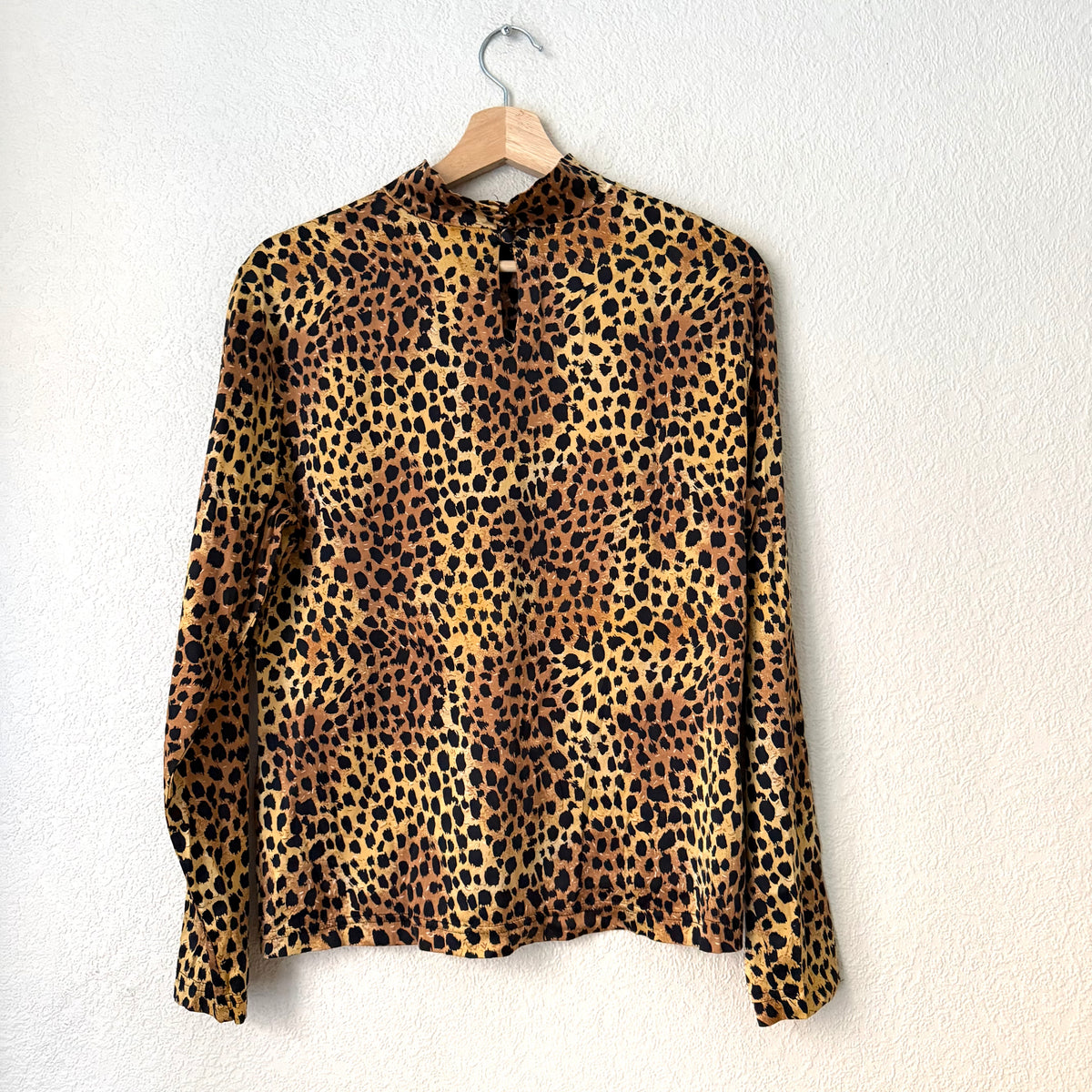 Leopard Silk Top - size M