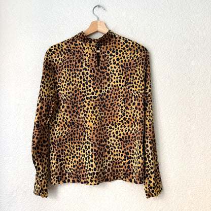 Leopard Silk Top - size M