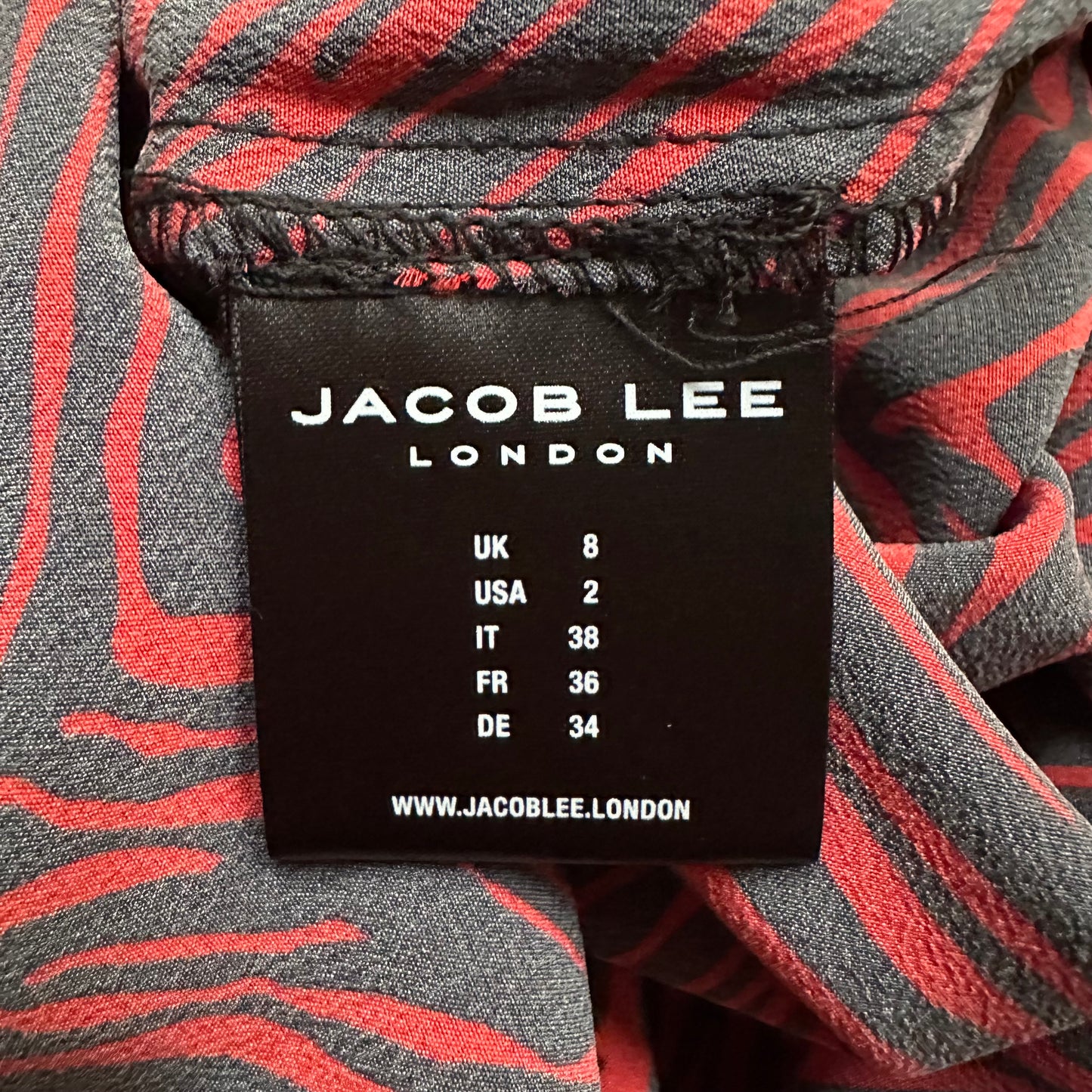 Red Zebra Silk Shirt - Jacob Lee, size XS-S