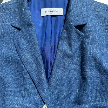 Blue Silk Linen Blazer - size M
