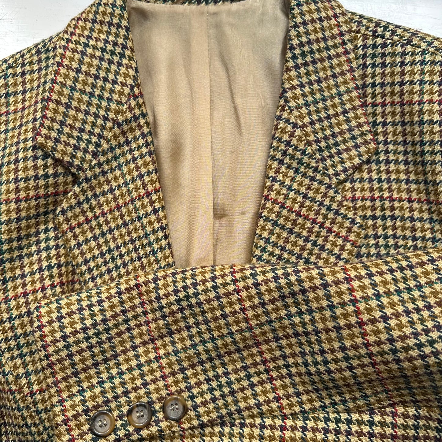 Vintage Houndstooth Plaid Wool Blazer 2 - size 40