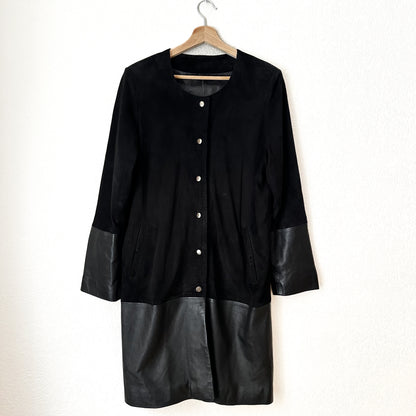 Black Leather & Suede Jacket - size M
