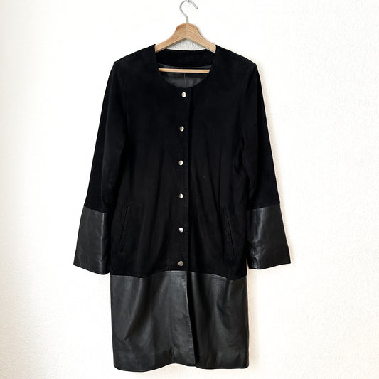 Black Leather & Suede Jacket - size M