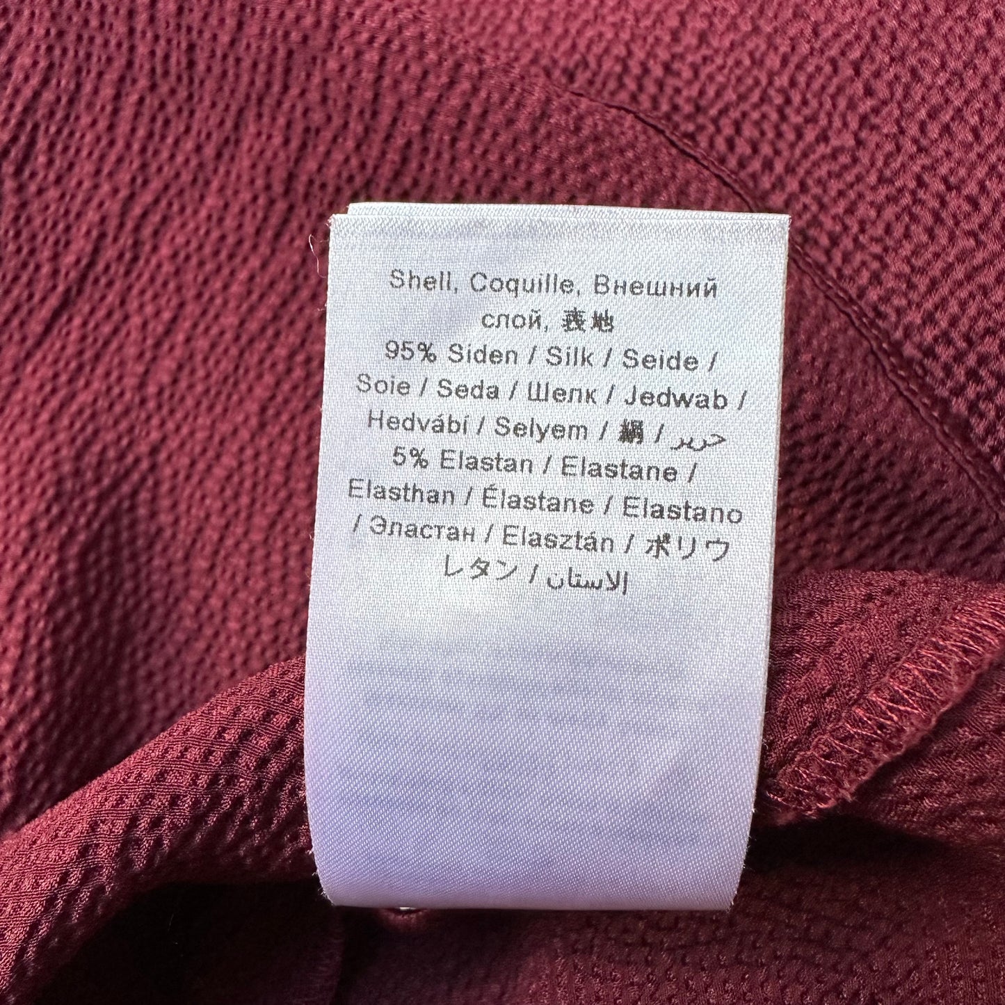 Burgundy Silk Polo Shirt - Tiger of Sweden - size S