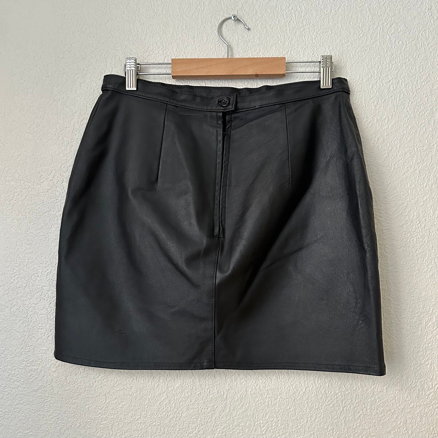 Vintage Black Leather Mini Skirt