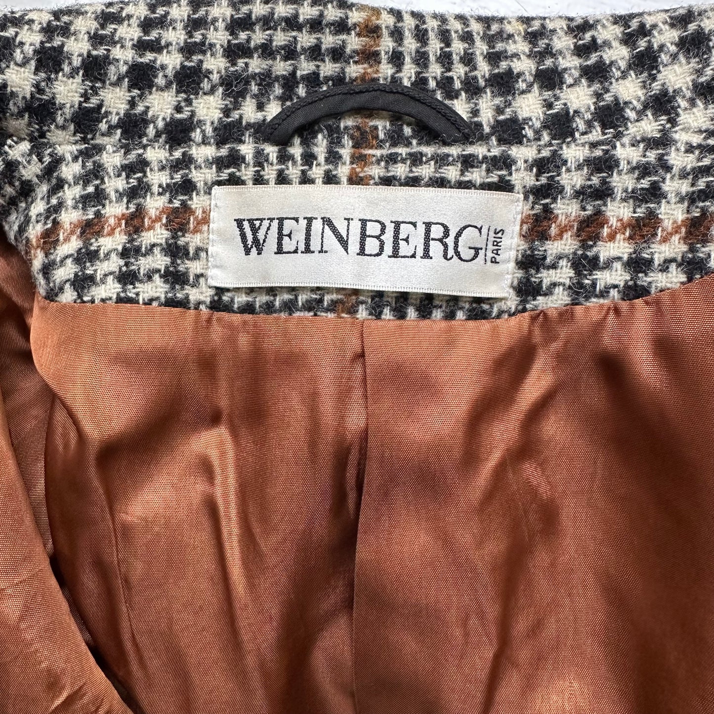 Vintage Houndstooth Plaid Blazer - size EU 40