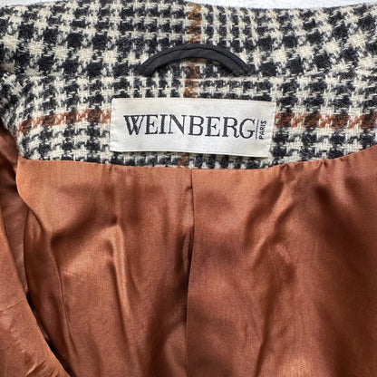 Vintage Houndstooth Plaid Blazer - size EU 40