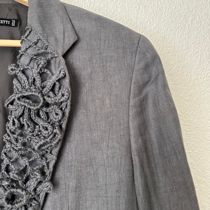 Vintage Designer Linen Blazer - Size M