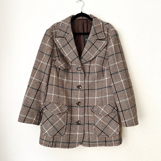 Vintage Wool Blend Tweed Jacket - size M