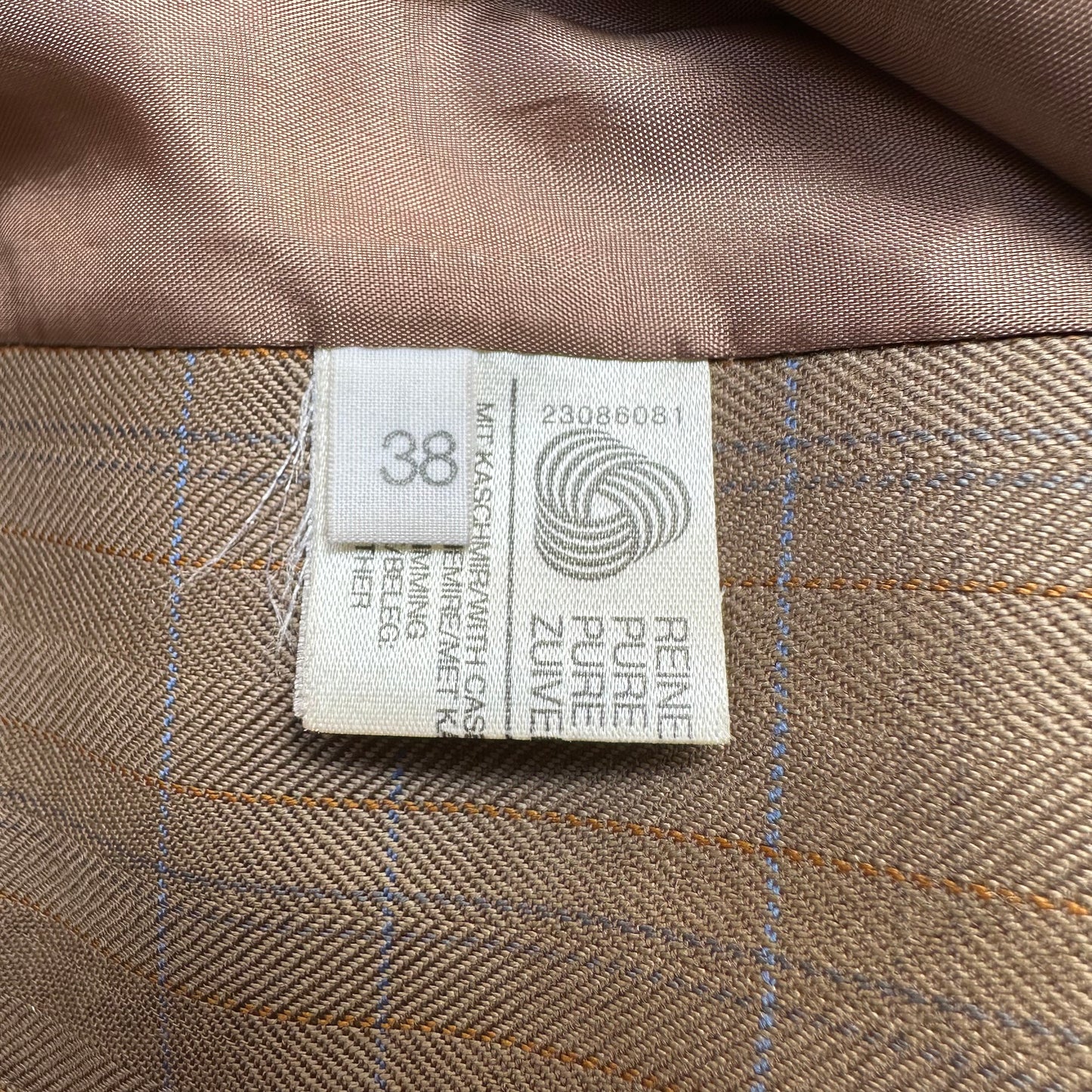 Vintage Brown Plaid Jacket - pure wool - size 38