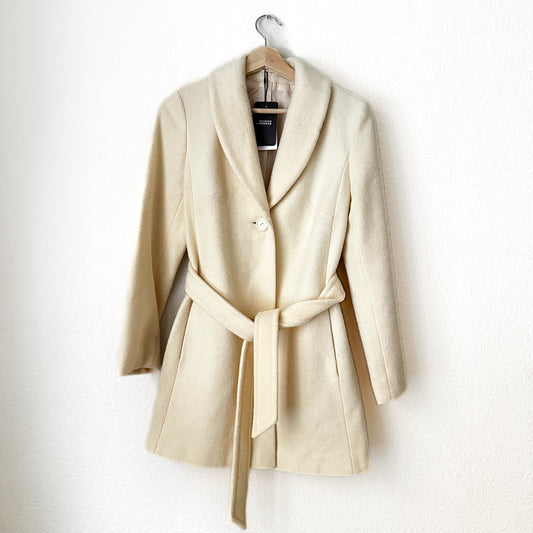 Vintage Pure Wool Belted Coat  - Size S