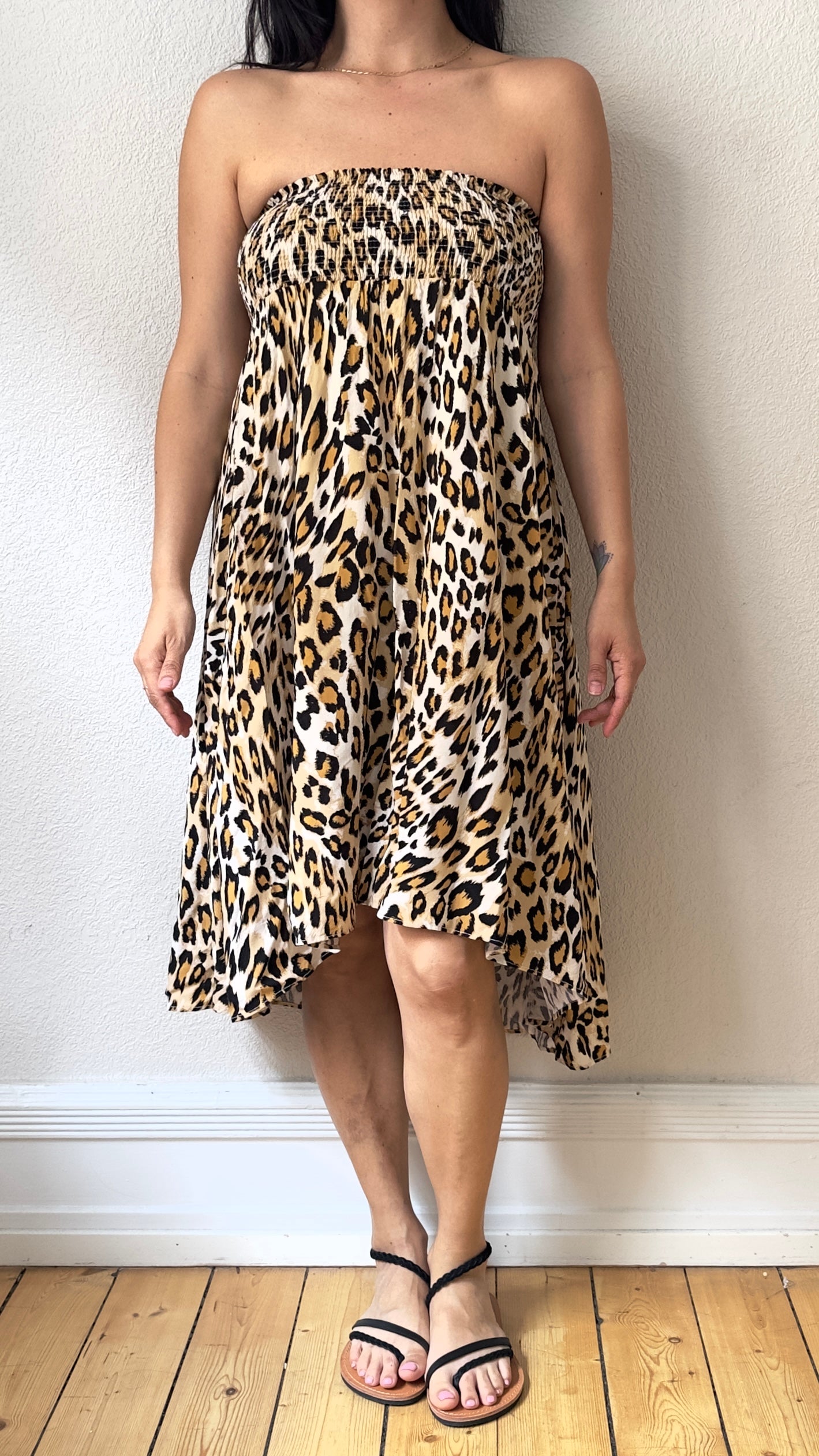 Leopard Elasticated Waist Panel Skirt - Pure Silk