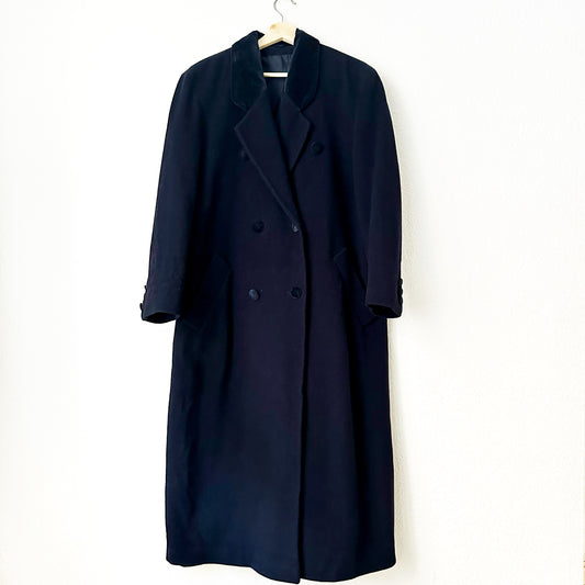 Vintage Double Breasted Blue Wool Coat, size EU40