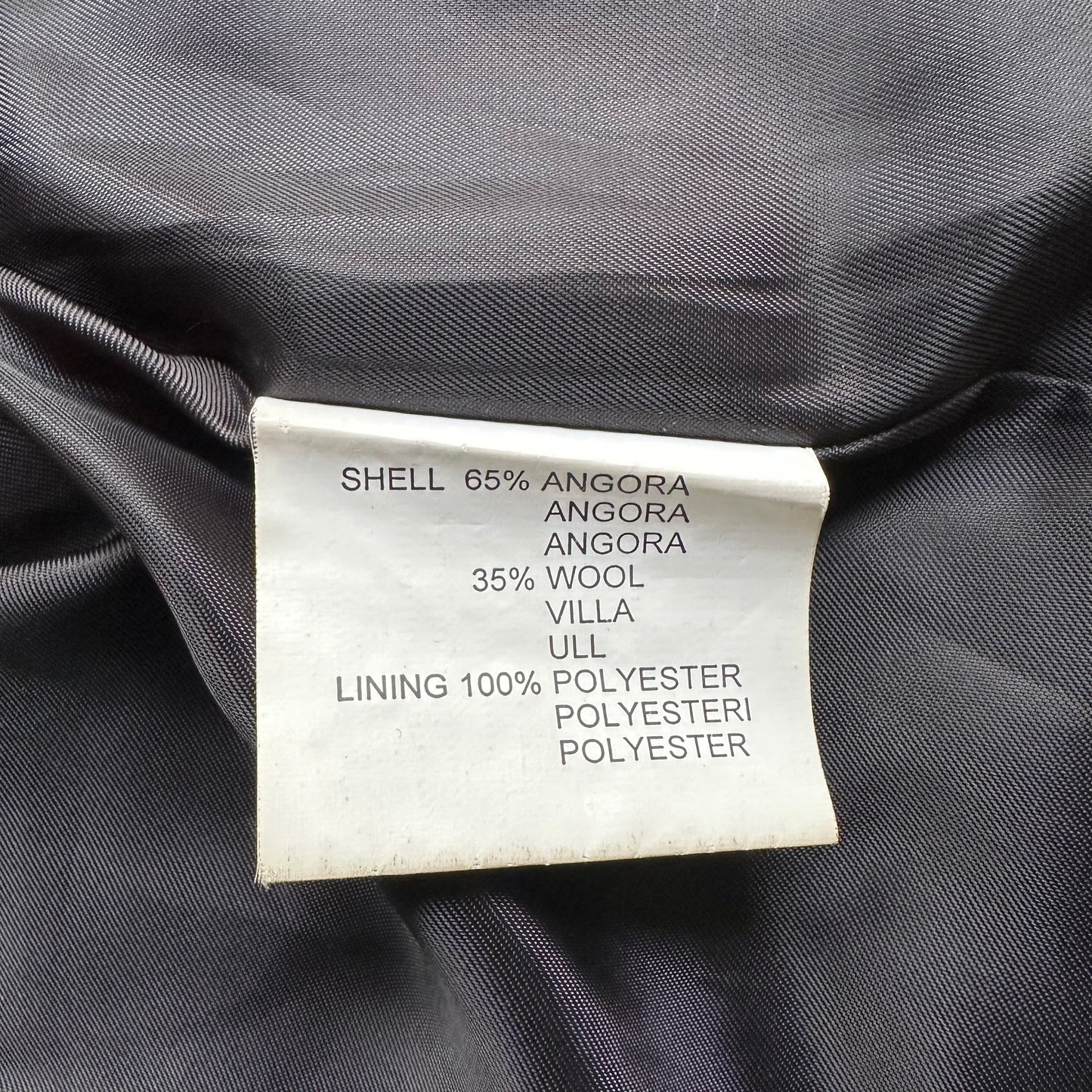 Black Angora Coat - size S-M