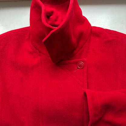 Vintage Red Wool Cashmere Coat - size L-XL