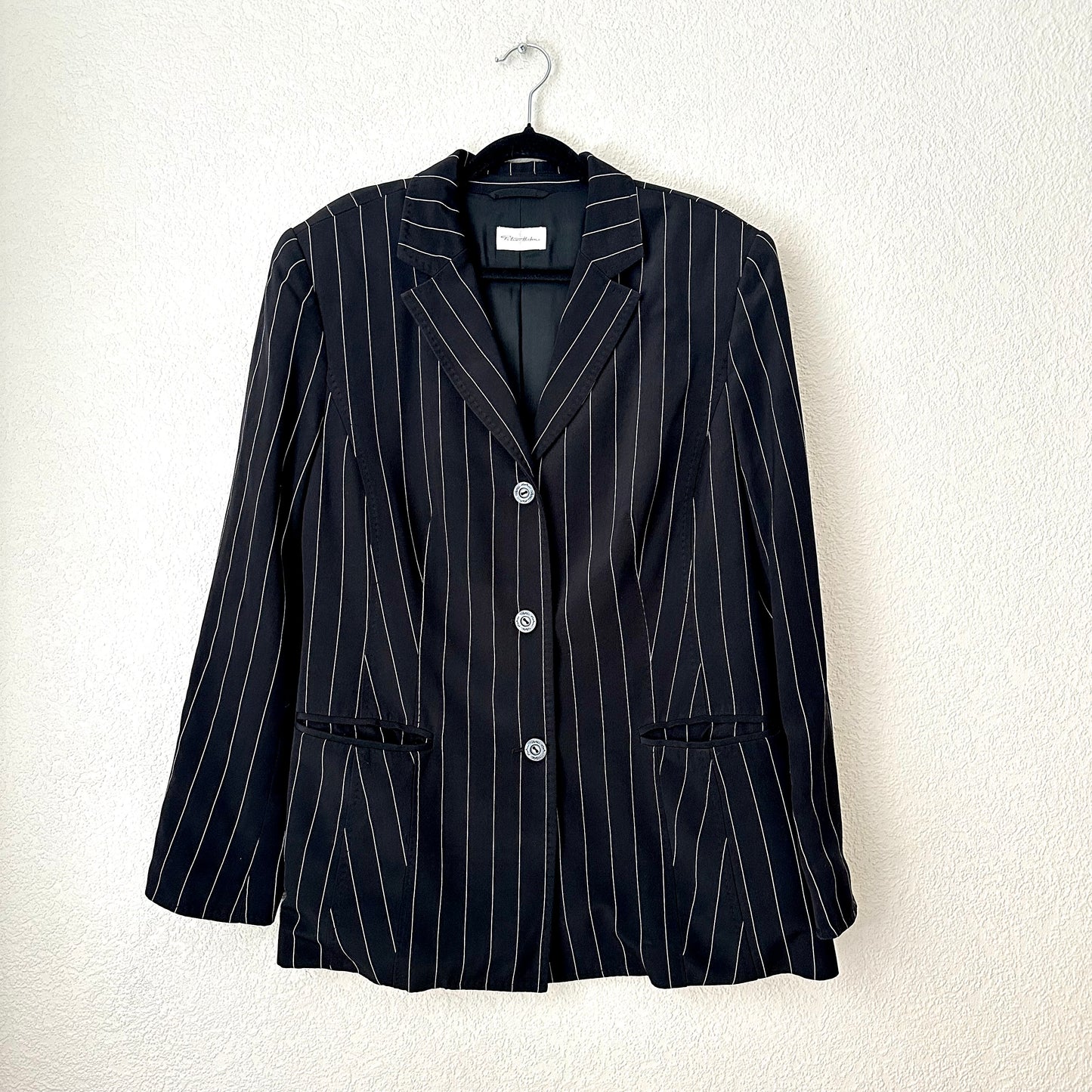 Vintage Striped Silk Blazer - size L