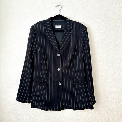 Vintage Striped Silk Blazer - size L