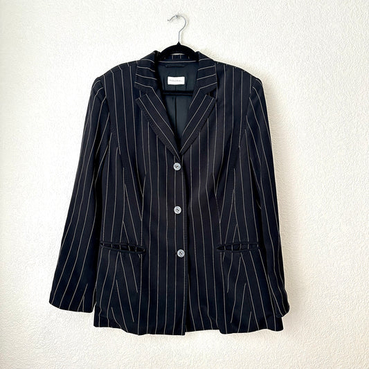 Vintage Striped Silk Blazer - size L