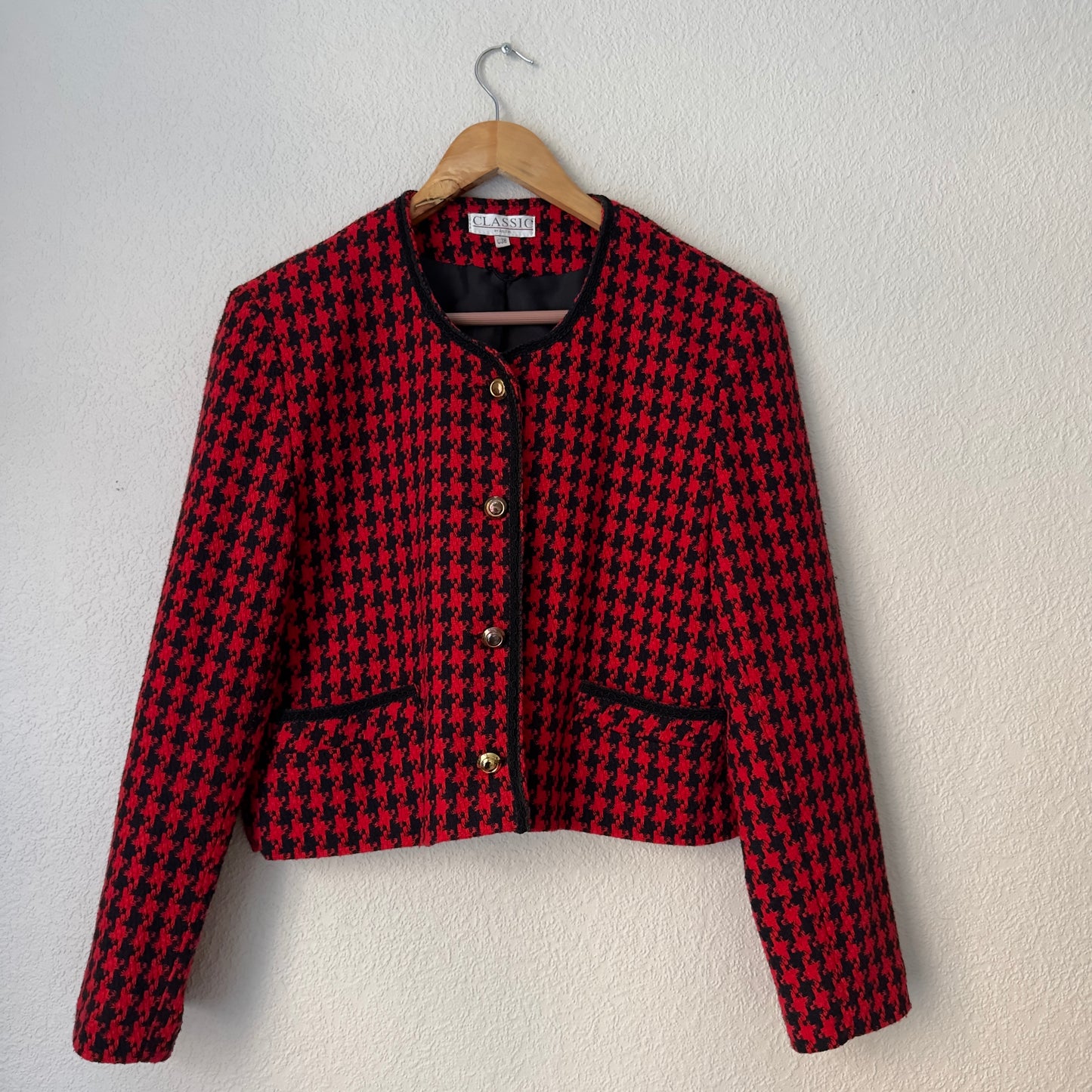 Vintage Red Houndstooth Jacket